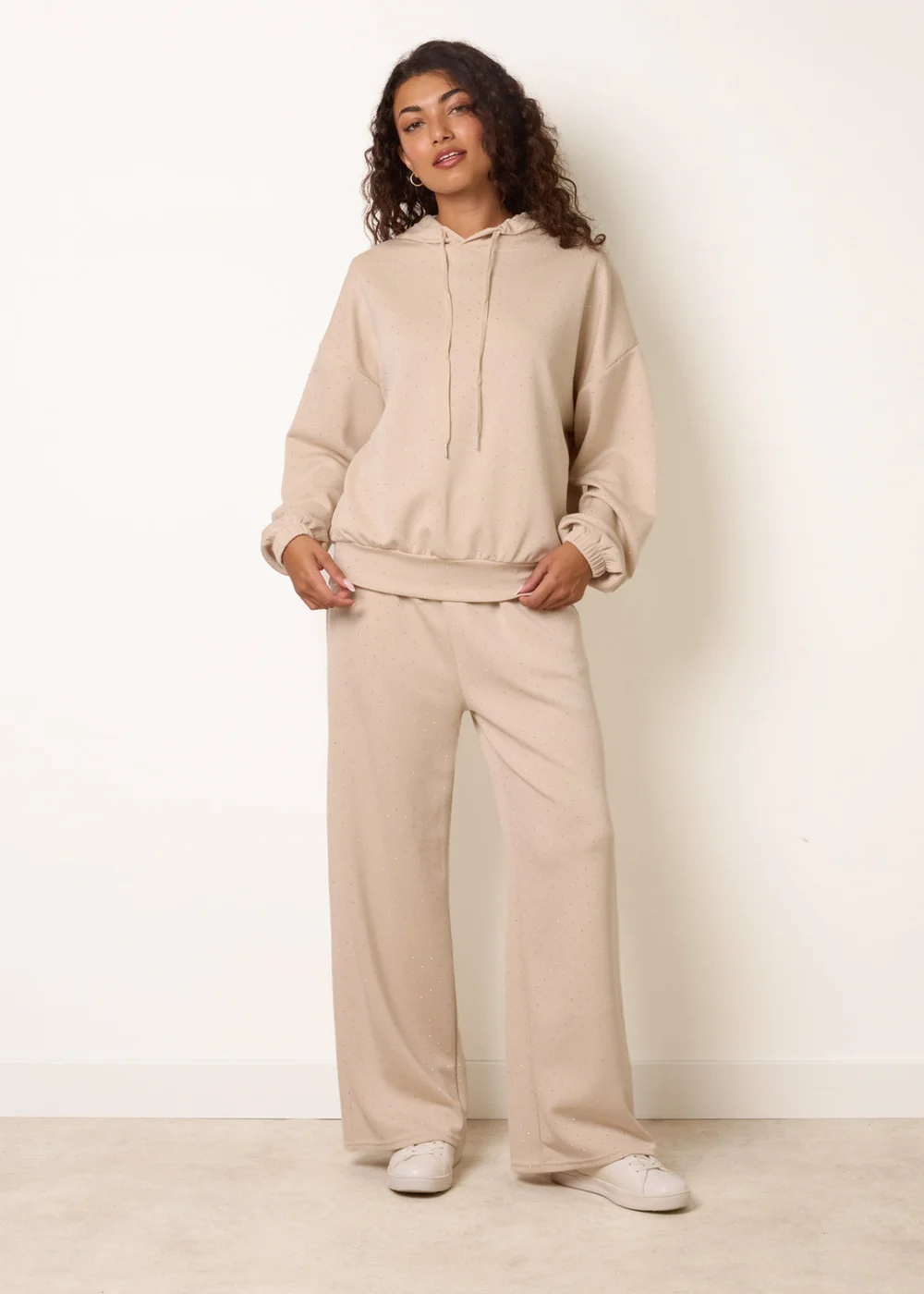 Blue Vanilla Stone Diamante Hooded Wide Leg Lounge Set - M/L Image 1