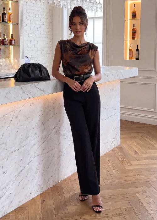 AX Paris Multi Floral Print 2 in 1 Belted Wide Leg Jumpsuit - 12 Image 1