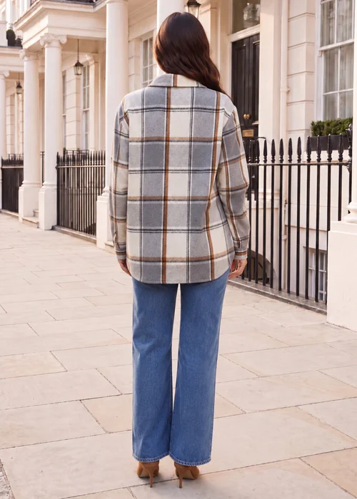 AX Paris Grey Brushed Check Shirt Jacket - 16 Image 4