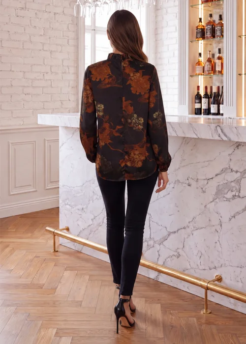 AX Paris Multi Floral Print Long Sleeve Ruffle Neck Top - 16 Image 4