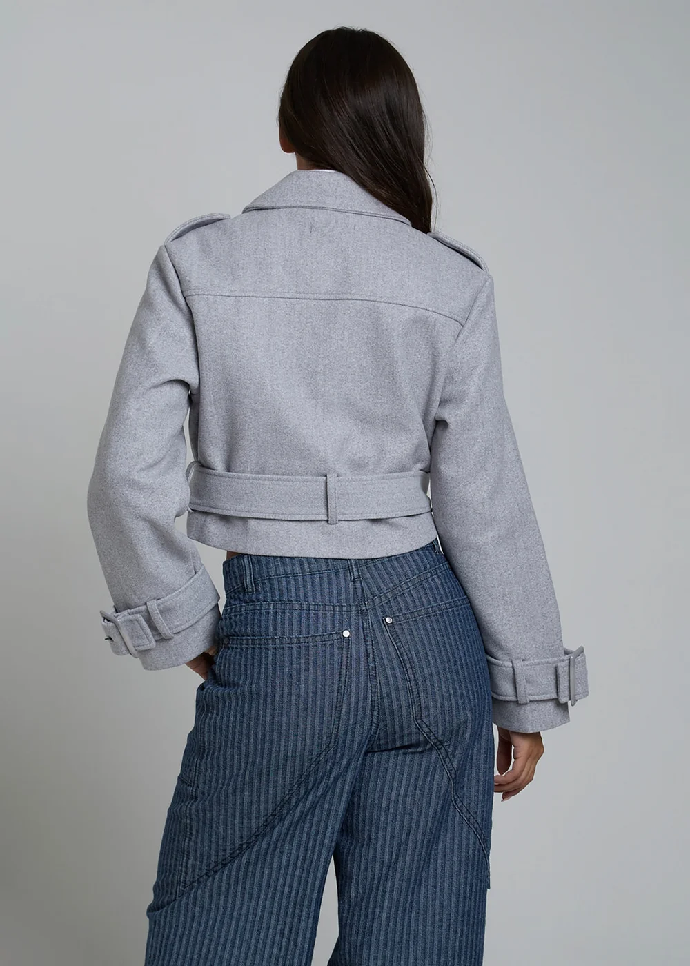 Influence Stone Long Sleeve Cropped Trench-Style Jacket - 10 Image 2