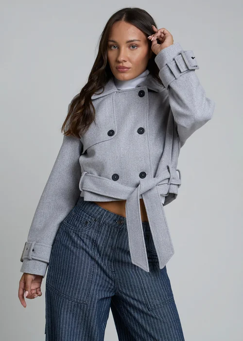 Influence Stone Long Sleeve Cropped Trench-Style Jacket - 10 Image 5