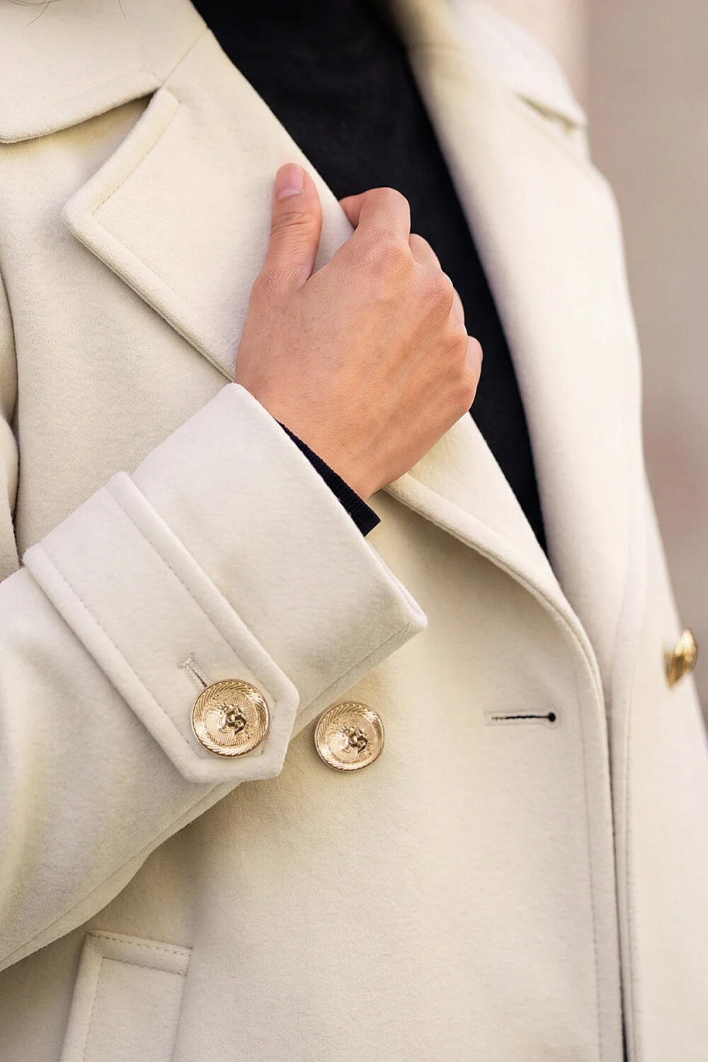 Roman Ivory Petite Collar Double Breasted Coat - 12 Image 4