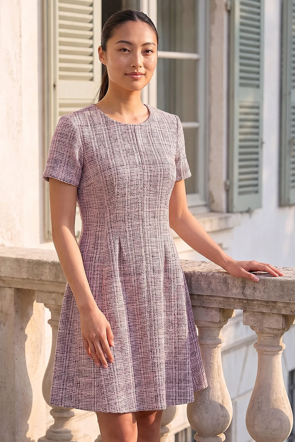 Roman Pink Petite Boucle Dress - 18 Image 1