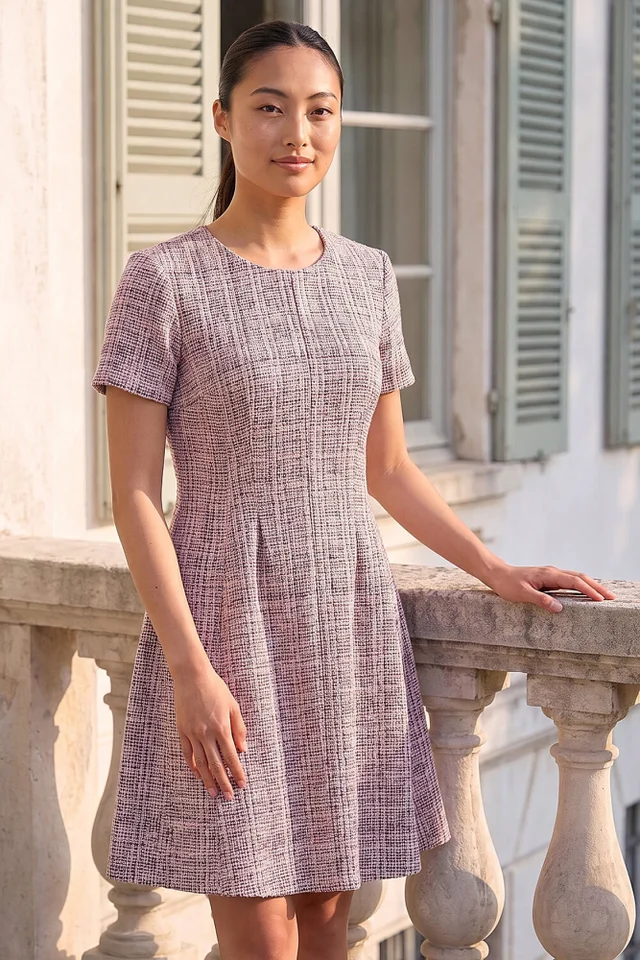 Roman Pink Petite Boucle Dress