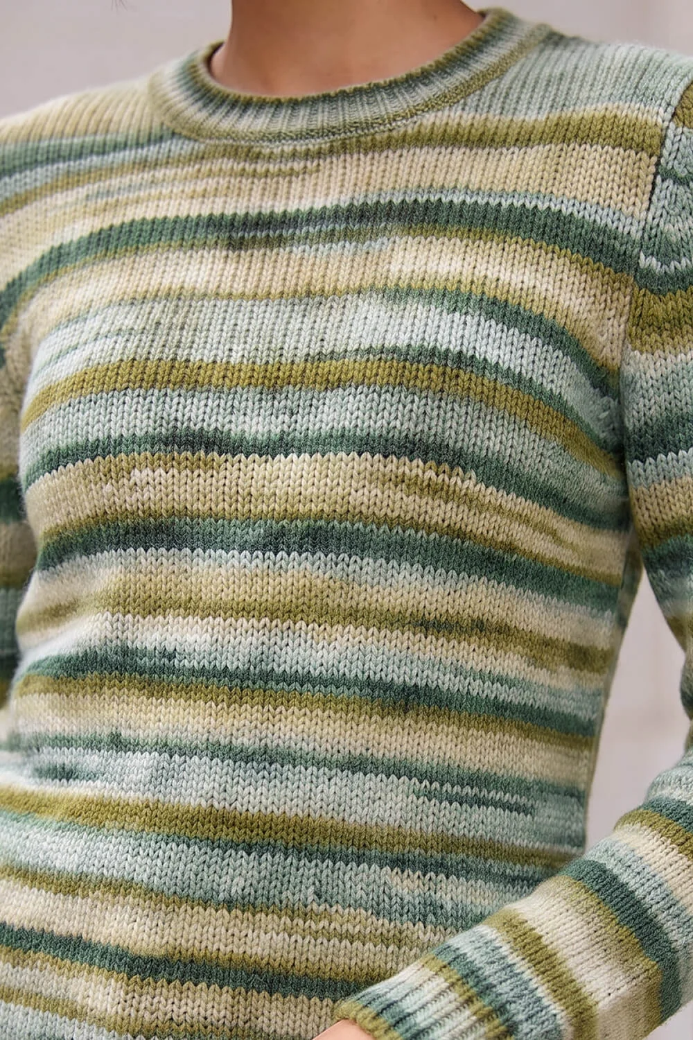 Roman Green Wool Blend Striped Stretch Jumper - 18 Image 4