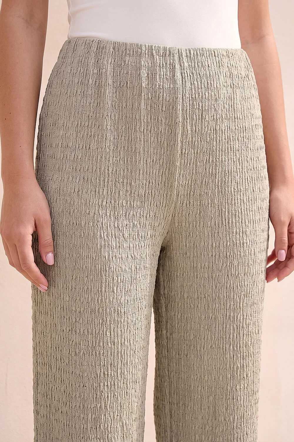Roman Sage Petite Textured Stretch Trouser - 14 Image 4