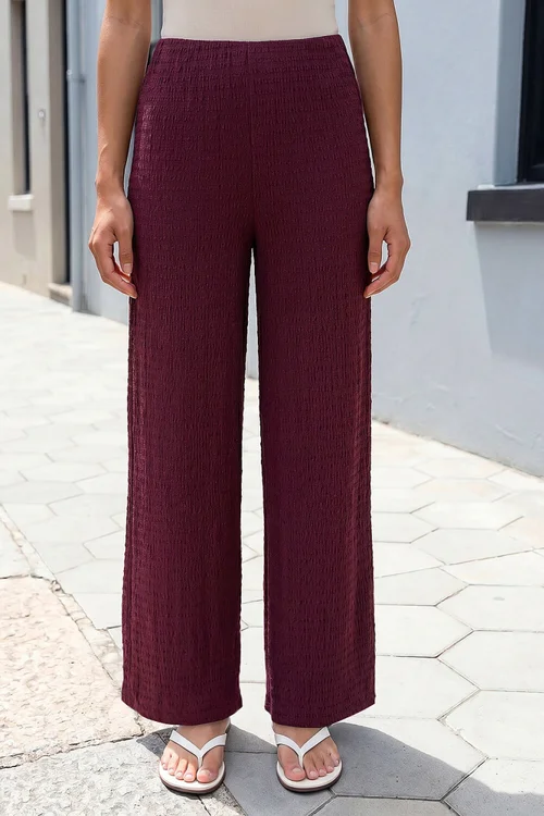Roman Wine Petite Textured Stretch Trouser - 14 Image 2