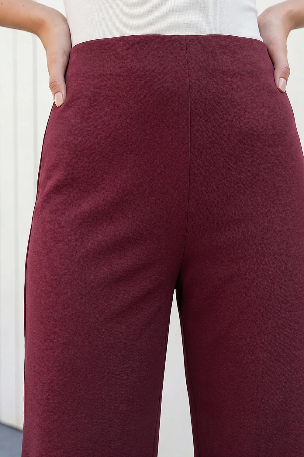 Roman Wine Petite Wide Leg Stretch Trouser - 8 Image 4
