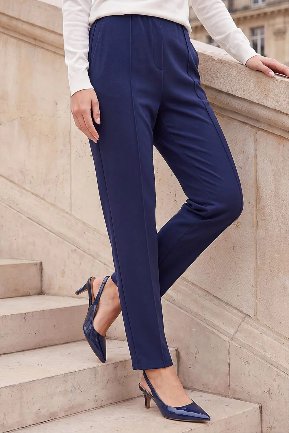 Roman Navy Petite Premium Stretch Twill Trouser - 18 Image 2