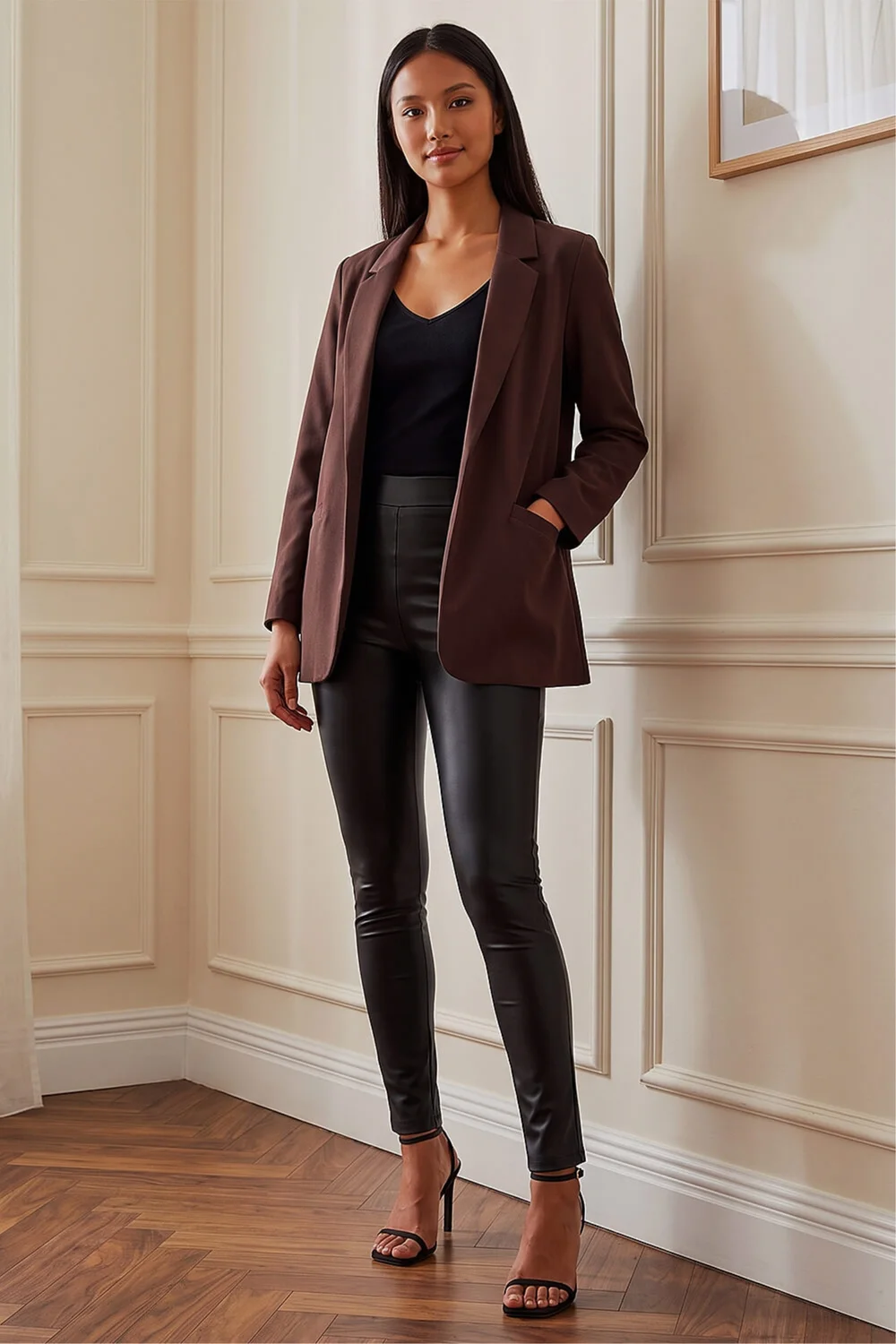 Roman Chocolate Petite Stretch Blazer - 12 Image 2