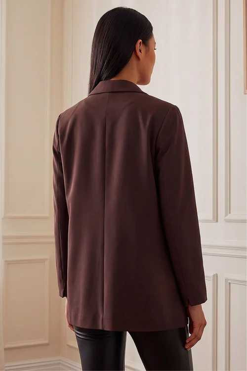 Roman Chocolate Petite Stretch Blazer - 12 Image 3