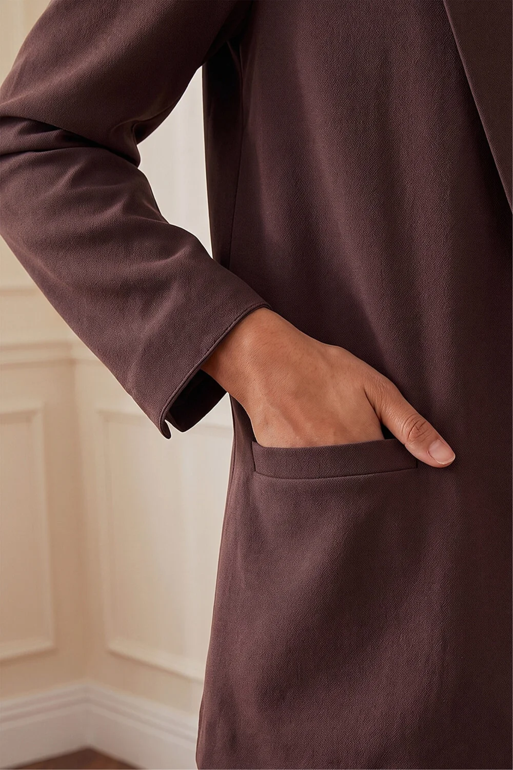 Roman Chocolate Petite Stretch Blazer - 12 Image 4