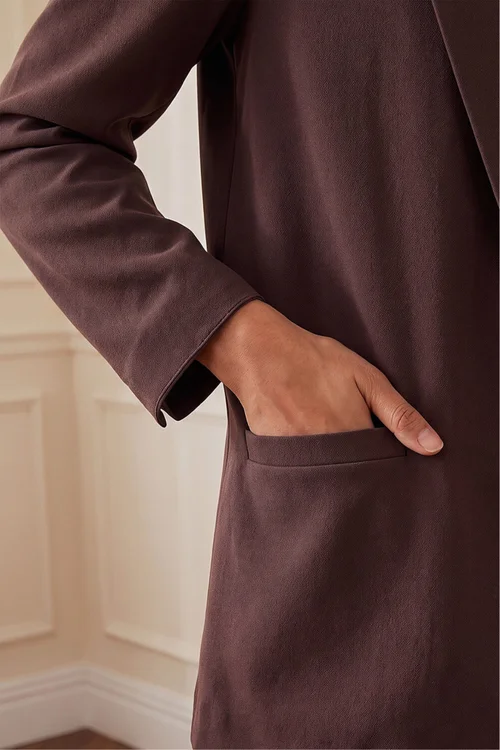 Roman Chocolate Petite Stretch Blazer - 12 Image 4