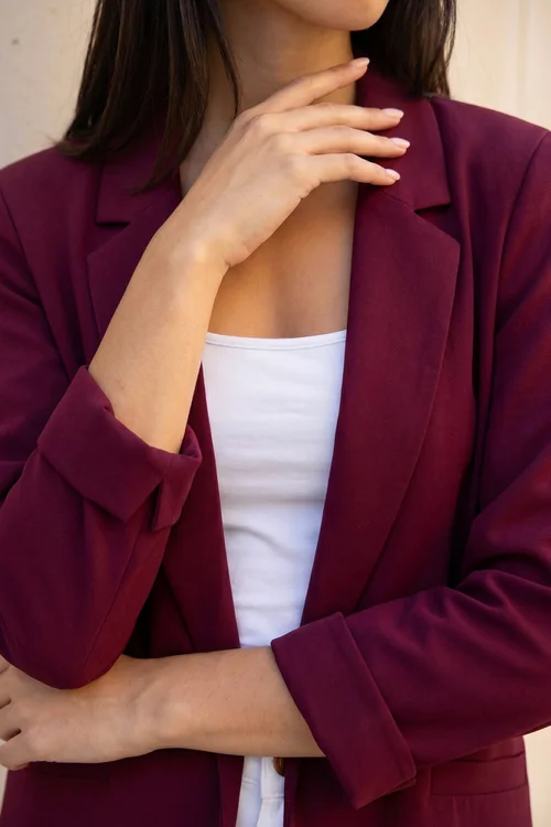 Roman Wine Petite Stretch Blazer - 12 Image 4