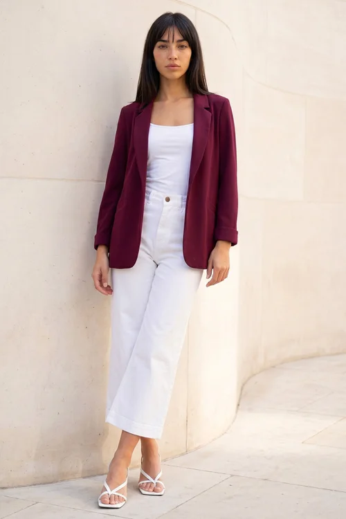 Roman Wine Petite Stretch Blazer - 12 Image 3