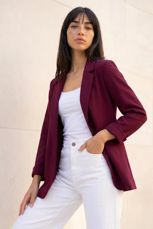 Roman Wine Petite Stretch Blazer - 12 Image 1