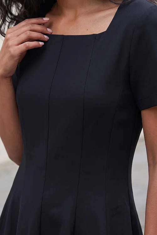 Roman Black Square Neck Panel Dress - 20 Image 4