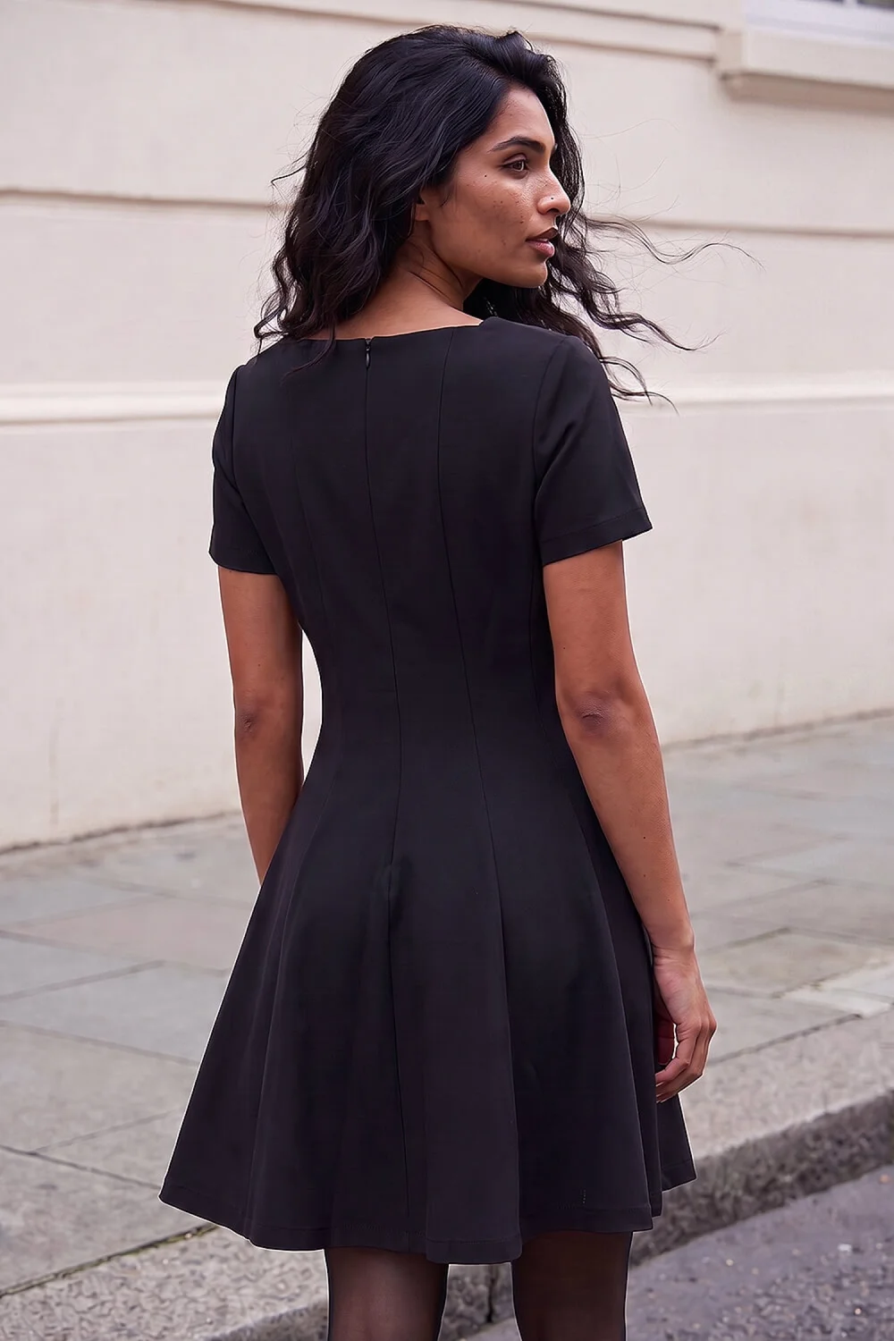 Roman Black Square Neck Panel Dress - 20 Image 2