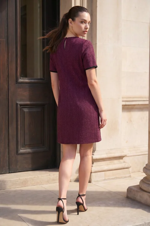 Roman Wine Petite Textured Dress - 10 Image 2