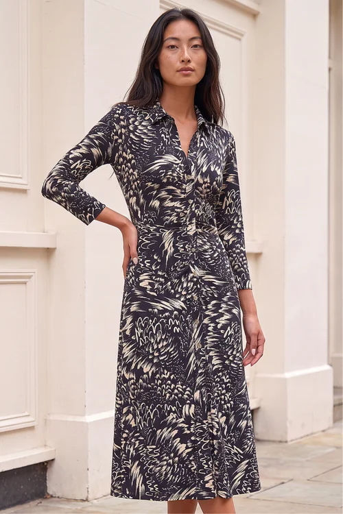 Roman Black Petite Button Ruched Dress - 12 Image 1