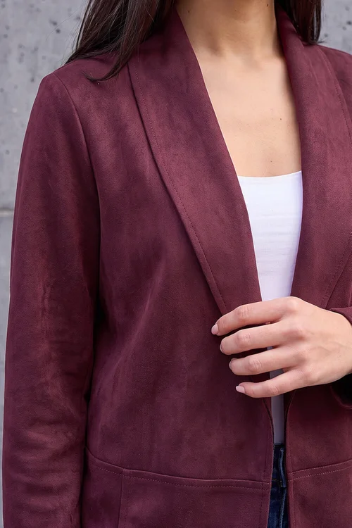 Roman Wine Petite Faux Suede Jacket - 14 Image 4