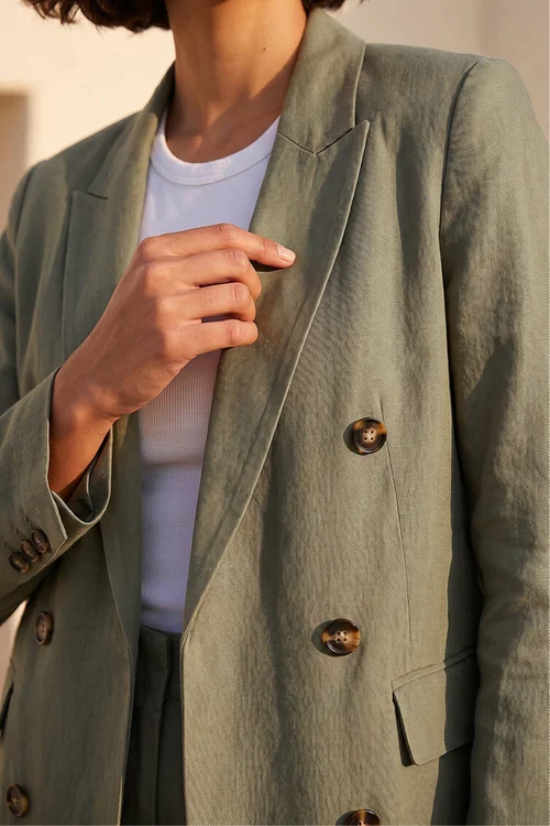 Roman Khaki Double Breasted Collar & Revere Jacket - 18 Image 4