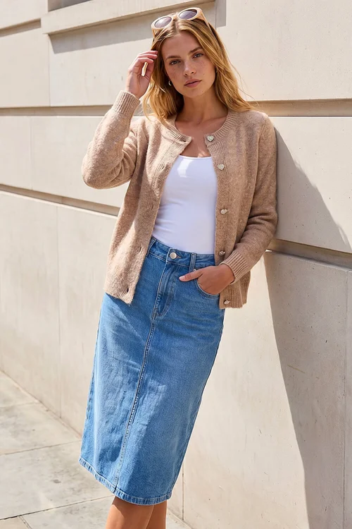 Roman Biscuit Sparkle Heart Button Cardigan - 18 Image 2