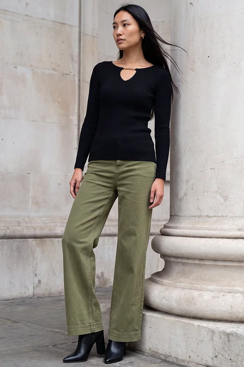Roman Black Chain Neck Jumper - 16 Image 2