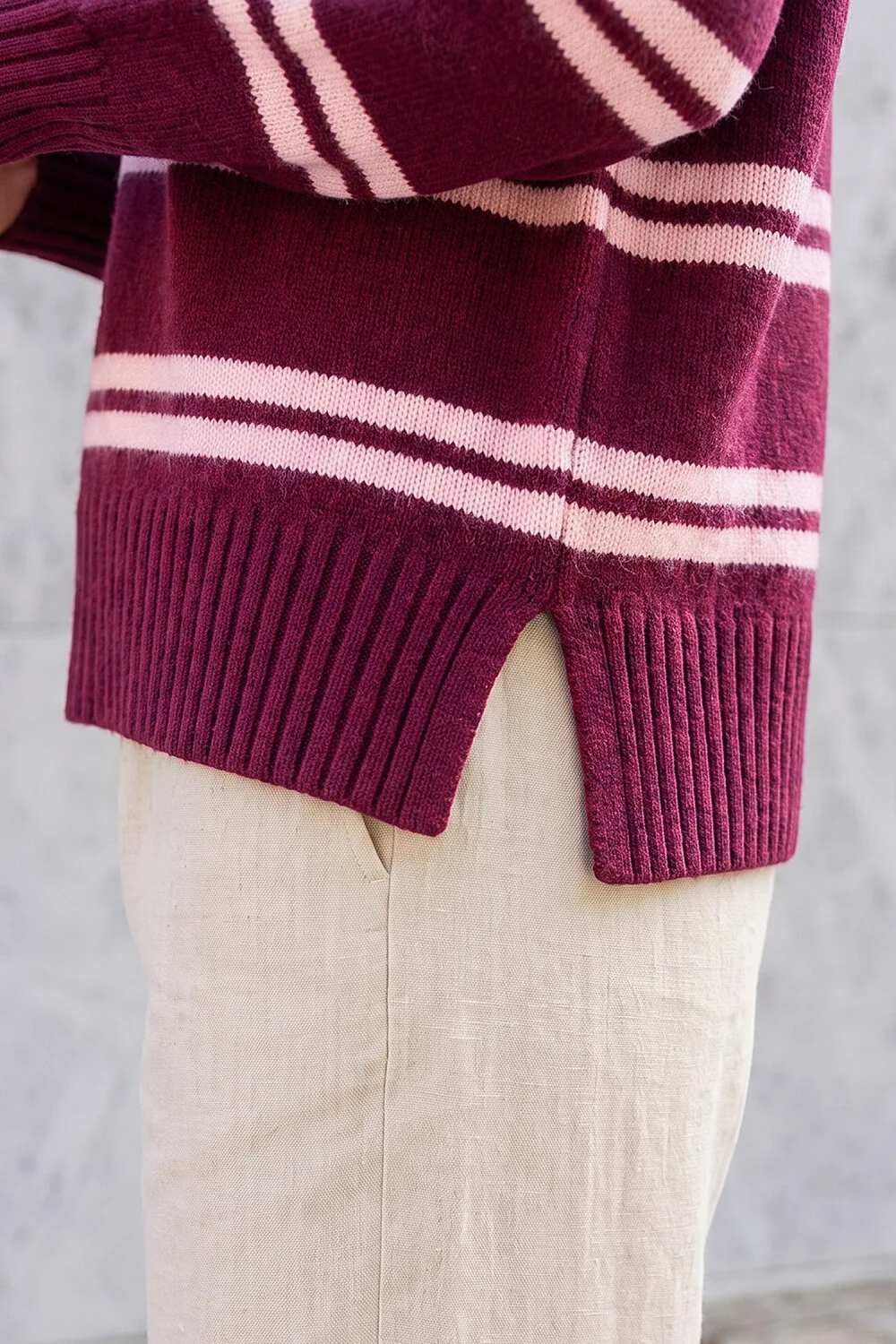 Roman Burgundy Stripe Crew Neck Jumper - 18 Image 4