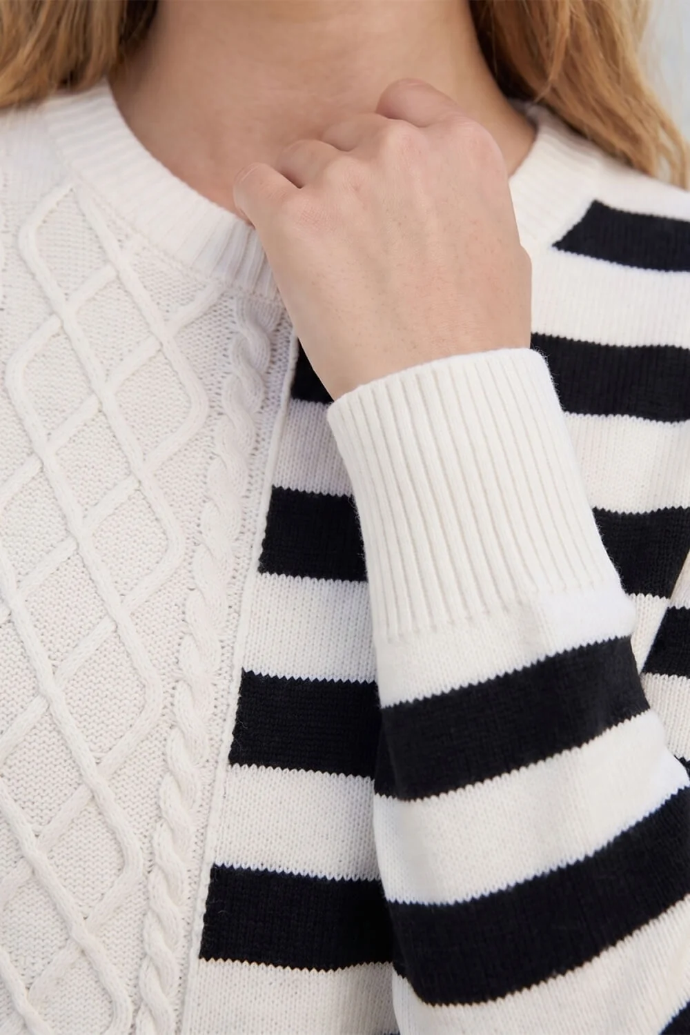 Roman Ivory Cable Stripe Knit Jumper - 14 Image 4