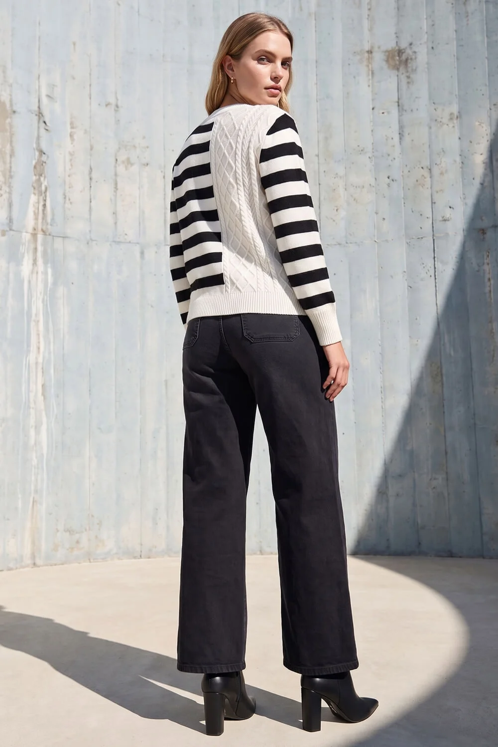 Roman Ivory Cable Stripe Knit Jumper - 14 Image 3