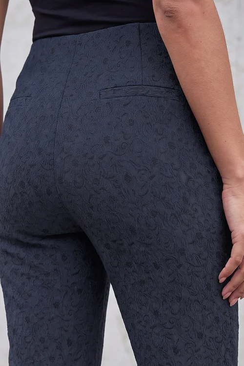 Roman Blue Jacquard Stretch Trouser - 14 Image 4