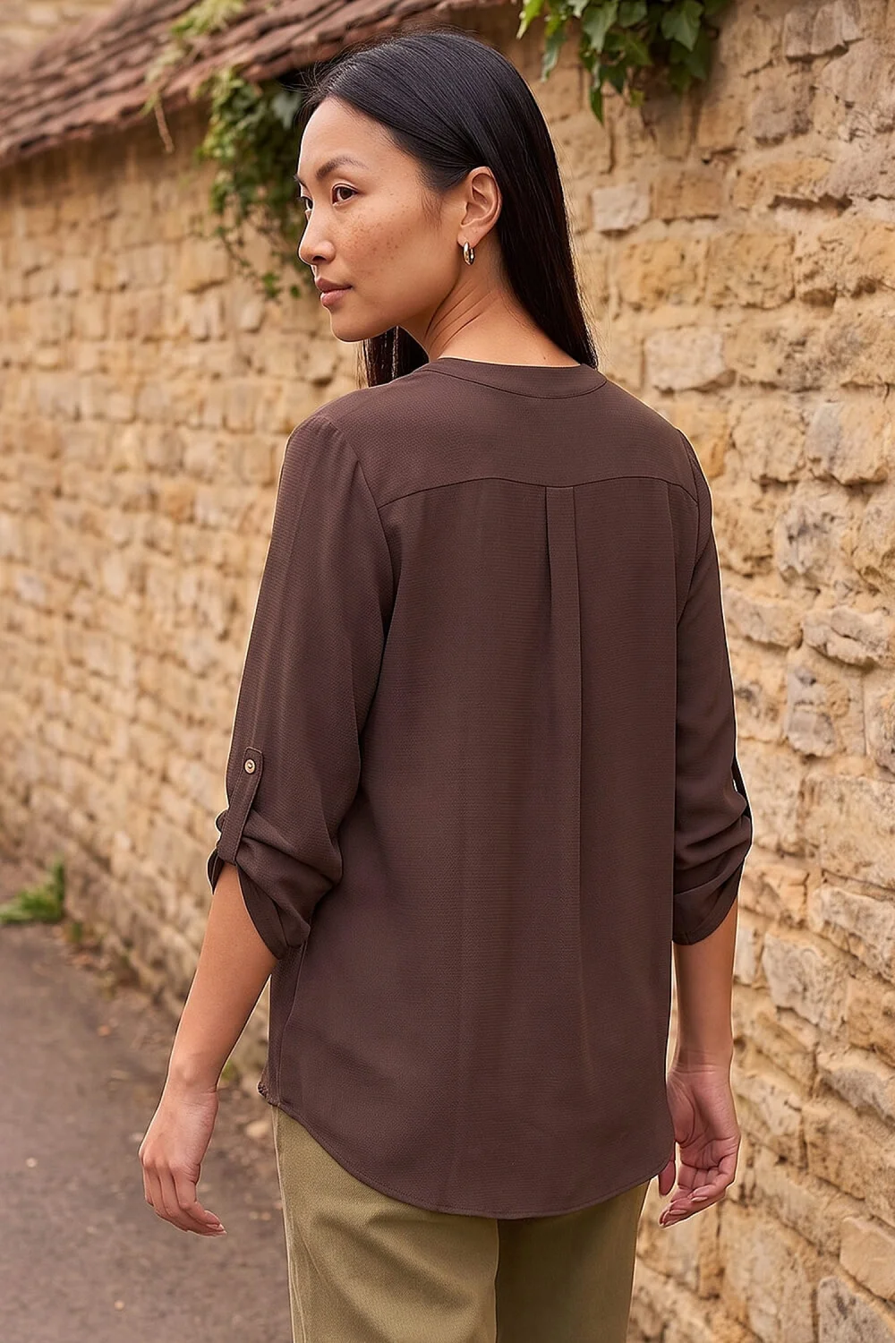 Roman Chocolate Gold Button Shirt - 18 Image 2