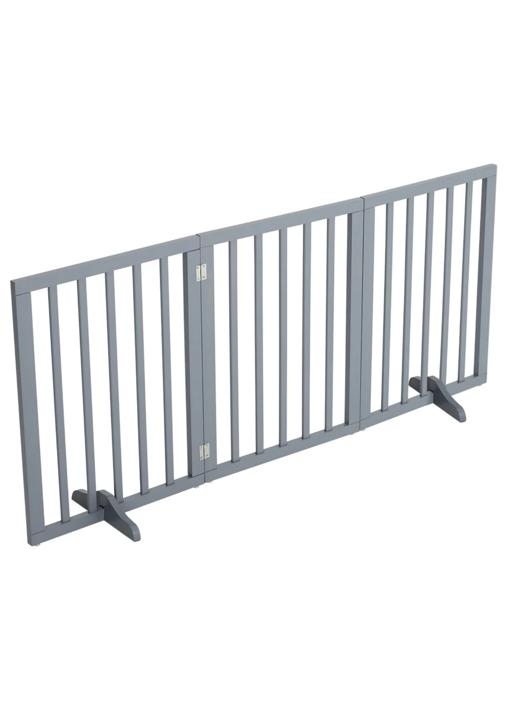 Kidkid Grey Wooden Foldable Freestanding 3 Panel Safety Gate, 139x1.8x60.5cm - One Size Image 4