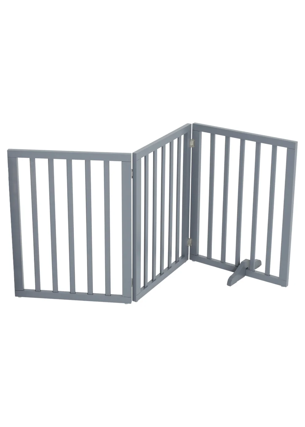 Kidkid Grey Wooden Foldable Freestanding 3 Panel Safety Gate, 139x1.8x60.5cm - One Size Image 3