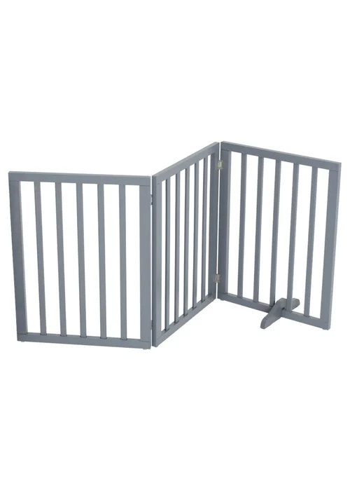 Kidkid Grey Wooden Foldable Freestanding 3 Panel Safety Gate, 139x1.8x60.5cm - One Size Image 3