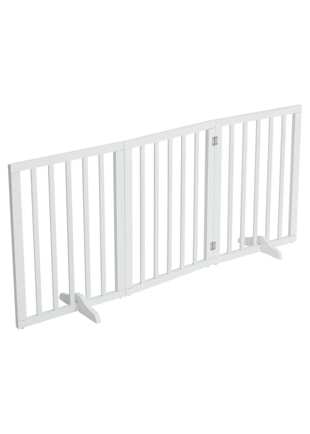 Kidkid White Wooden Foldable Freestanding 3 Panel Safety Gate, 139x1.8x60.5cm - One Size Image 3