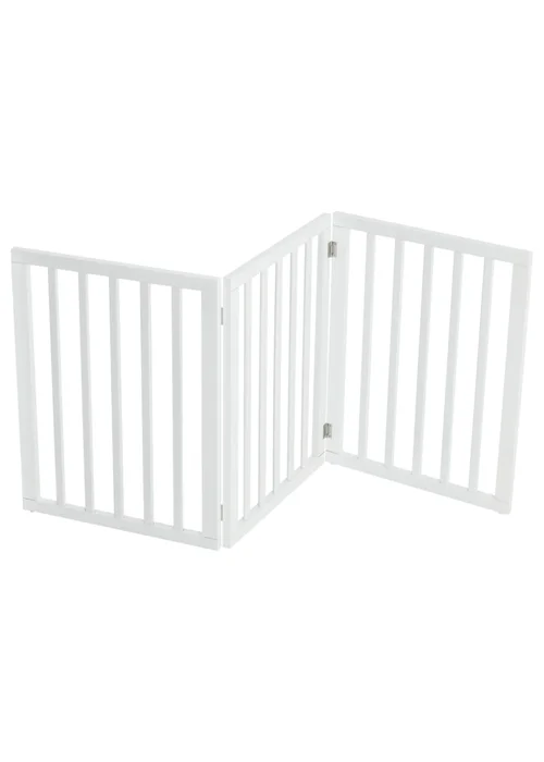 Kidkid White Wooden Foldable Freestanding 3 Panel Safety Gate, 139x1.8x60.5cm - One Size Image 4