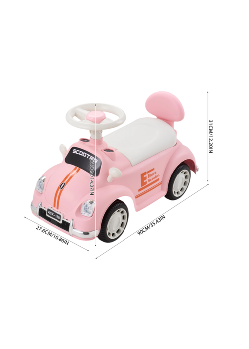 Kidkid Pink Foot-to-Floor Ride-On Car for Kids, 27.6x90x36.5cm - One Size Image 2