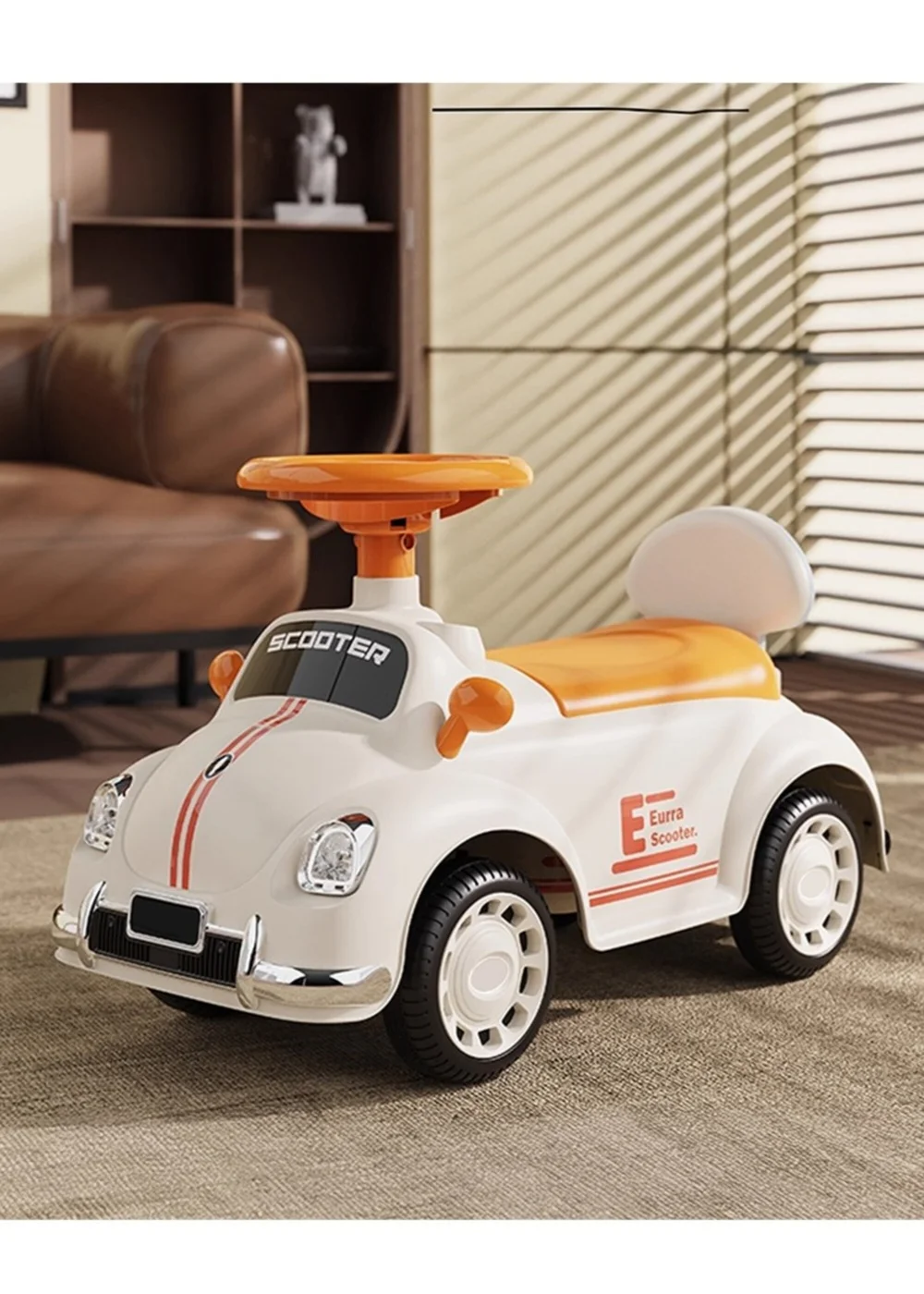 Kidkid Beige Foot-to-Floor Ride-On Car for Kids, 27.6x90x36.5cm - One Size Image 1