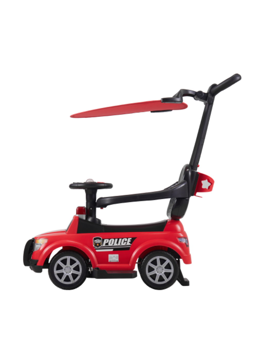 Kidkid Red Toddler Ride‑On Car with Sun Canopy & Multi‑Sound Effects, 38x69x90cm - One Size Image 3