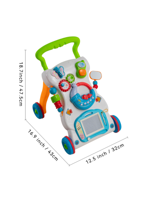 Kidkid Multicoloured Sit to Stand Baby Walker with Music & Light, 32x43x47.5cm - One Size Image 2