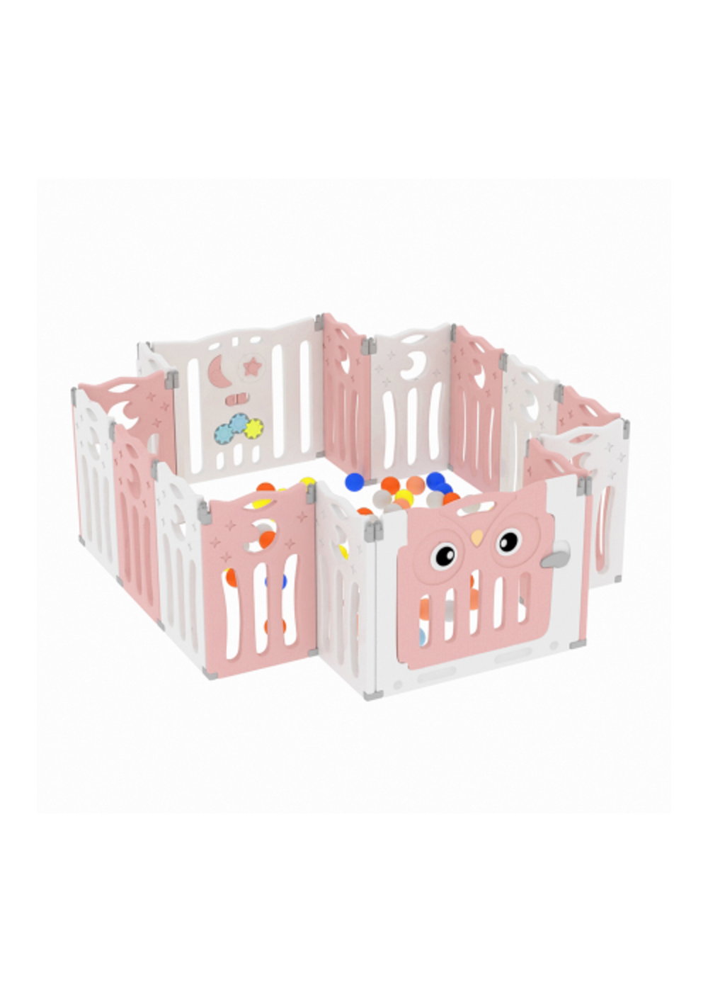 Kidkid White Foldable 16 Panel Baby Safety Playpen, 179x143x63cm - One Size Image 5