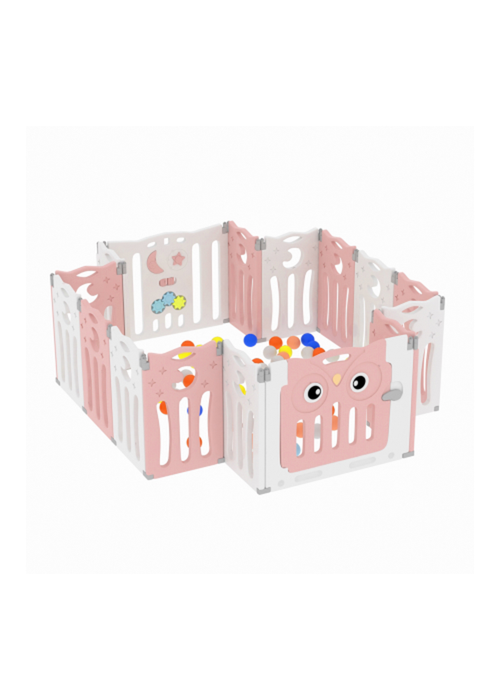 Kidkid White Foldable 16 Panel Baby Safety Playpen, 179x143x63cm - One Size Image 5