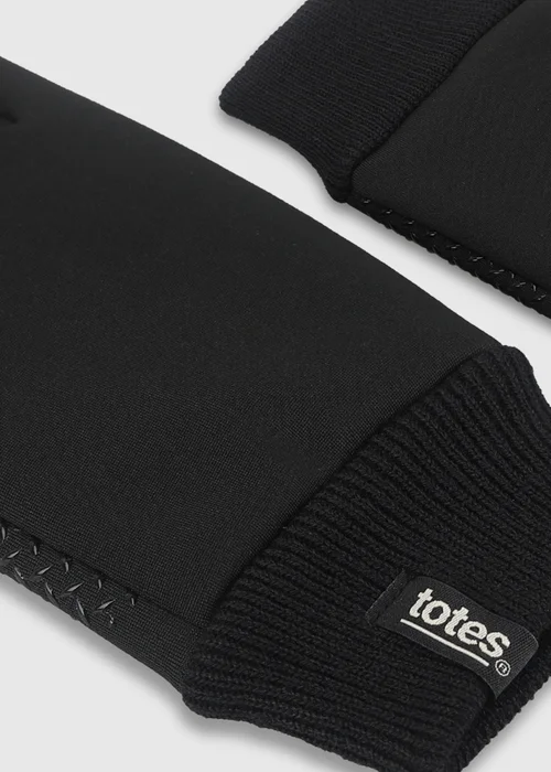 Totes Black Stretch Thermal Gloves with Smartouch - One Size Image 6