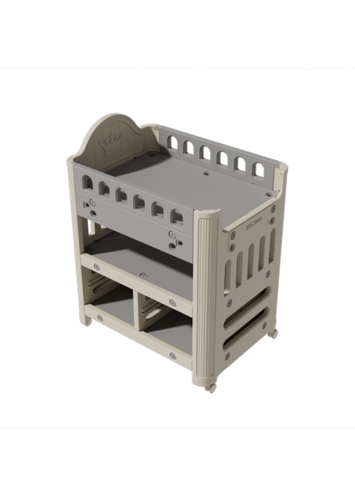 Kidkid Grey Mobile Baby Diaper Changing Table with 4 Drawers and Storage Shelf, 85x62x108cm - One Size Image 3