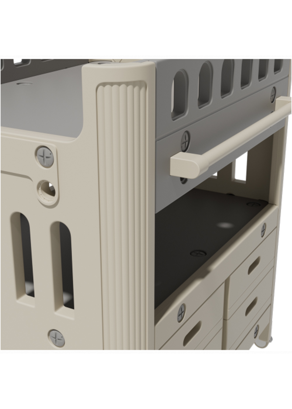 Kidkid Grey Mobile Baby Diaper Changing Table with 4 Drawers and Storage Shelf, 85x62x108cm - One Size Image 6