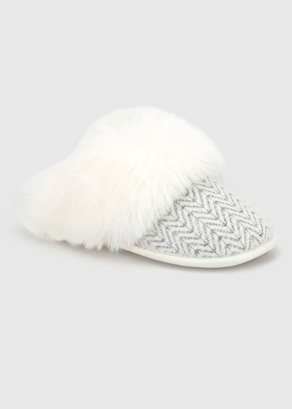 Totes Cream Multi Natural Patterned Knit Mule Slippers - 3-4 Image 5