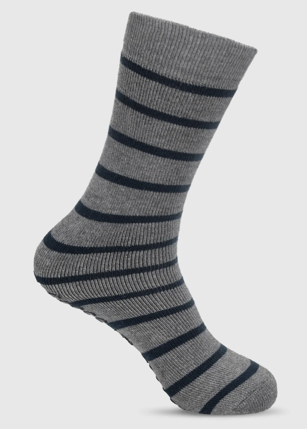 Totes 2 pack Argyle/Stripe Grey Original Slipper-Sox - One Size Image 5